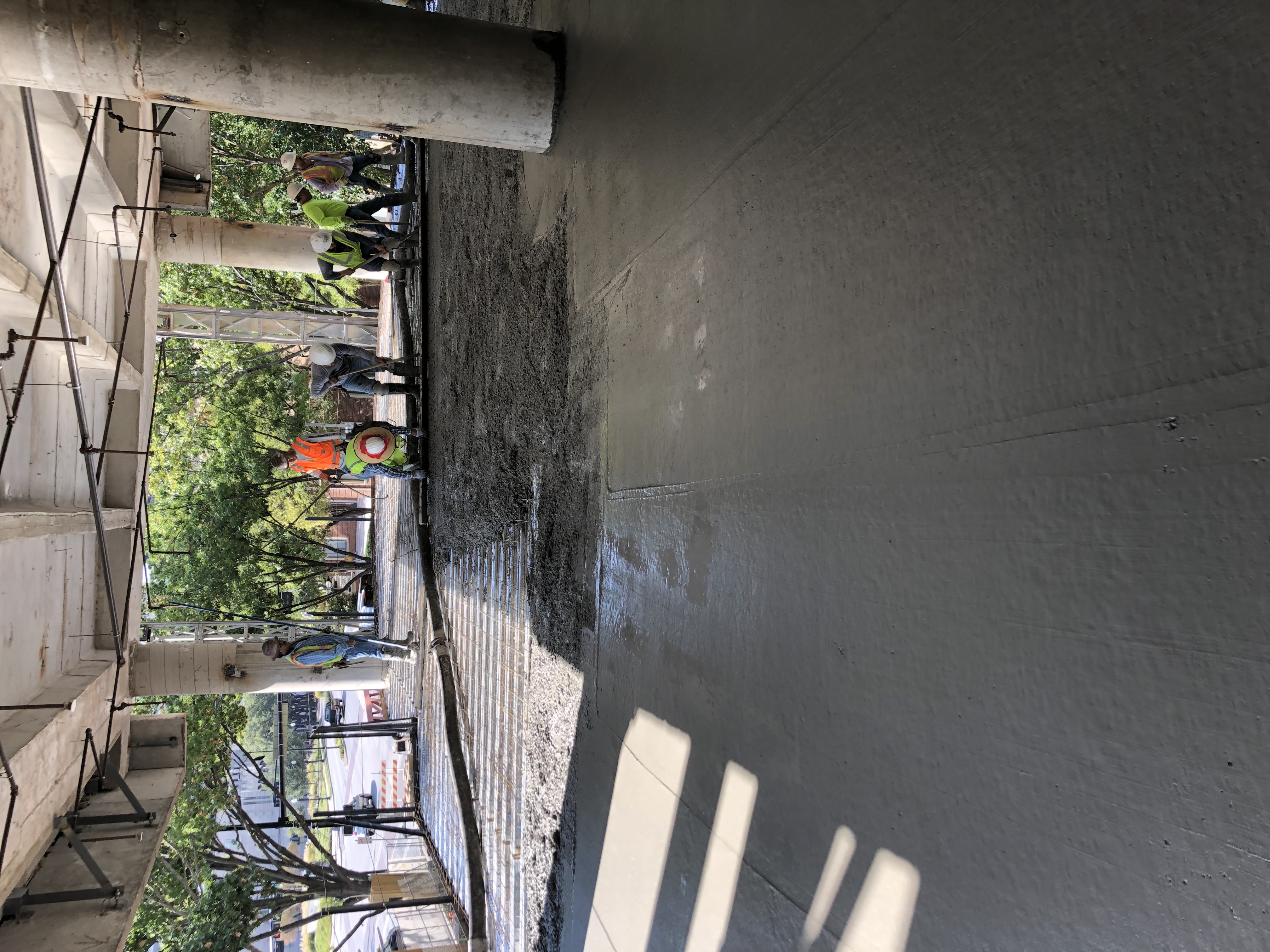Parking garage flatwork slab finishing